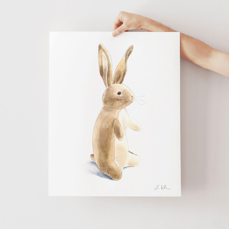 The Velveteen Rabbit Art Print, Storybook Nursery Decor, Literature Wall Decor, Childrens Book Stuffed Animal, Gender Neutral Baby Gift image 2