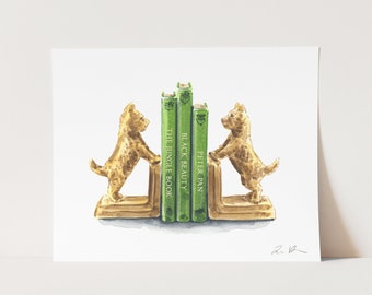 Personalized Art Print Your Favorite Books No. 9 - Customizable Art Print - Library Book Lover Reader Gift Bookworm Boy Nursery Decor