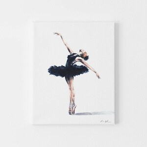 Art Print Black Swan Ballerina Art, Swan Lake Art, Watercolor Painting, Ballet Art, Ballerina Gift, Dance Art, Ballet Decor, Dancer Gift image 3