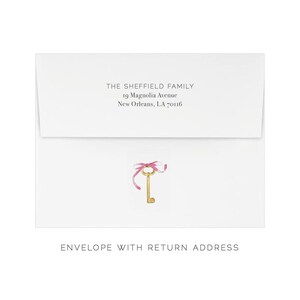 Personalized New Address Cards, Cute Pink Front Door Moving Announcement Stationery, Southern Preppy Style, We've Moved Cards and Envelopes image 5
