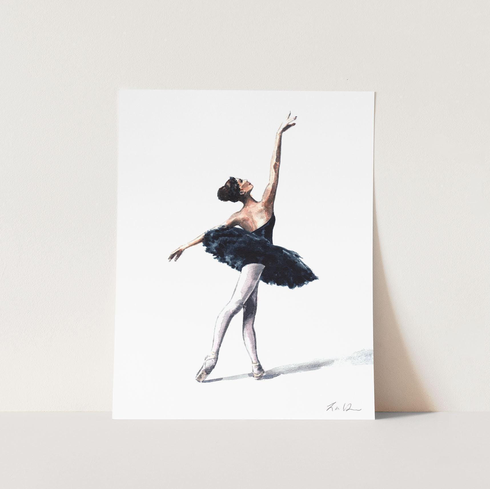 Art Print Black Swan Ballerina - Ballet Dancer Art, Dancer Gift ...