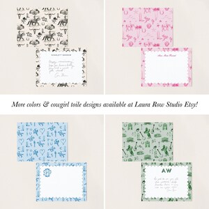 Vintage Pink Cowgirl Toile Stationery, Monogram Gift, Western Custom Notecards, Bespoke Stationery, Southern Preppy, Texas Bridesmaid Gift Bild 9