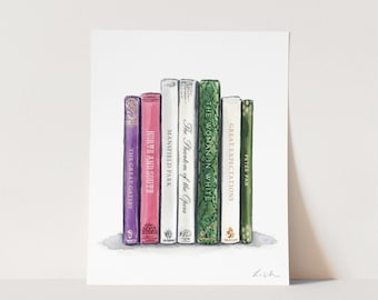Personalized Art Print Your Favorite Books No. 2 - Customizable Art Print - Library Art - Book Lover Gift - Avid Reader Gift - Bookworm