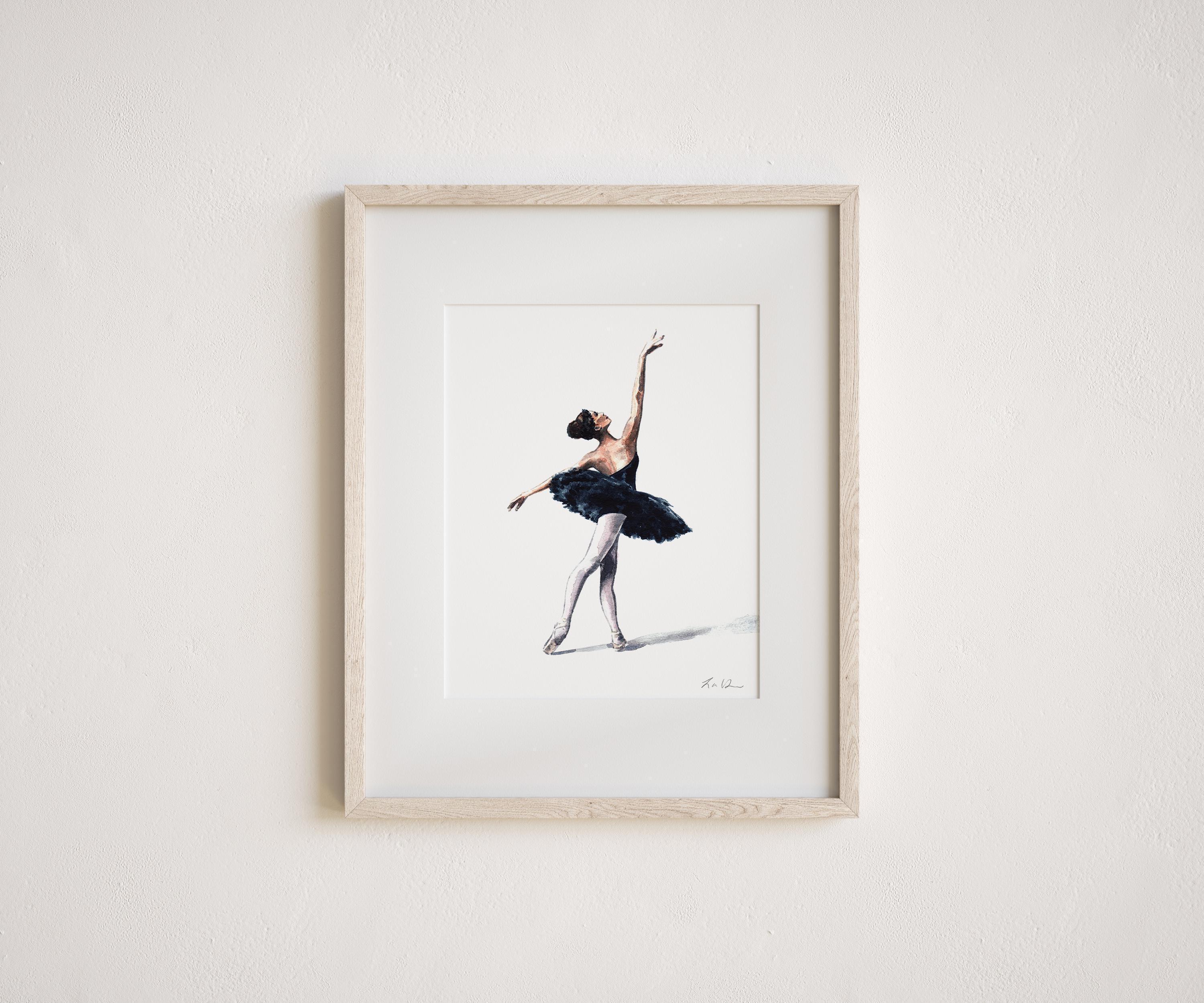 Art Print Black Swan Ballerina - Ballet Dancer Art, Dancer Gift ...