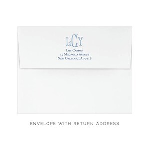 Light Blue Chinoiserie Toile Monogram Stationery, Personalized Notecard Set, Southern Stationery Suite, Custom Preppy Monogrammed Gift image 5