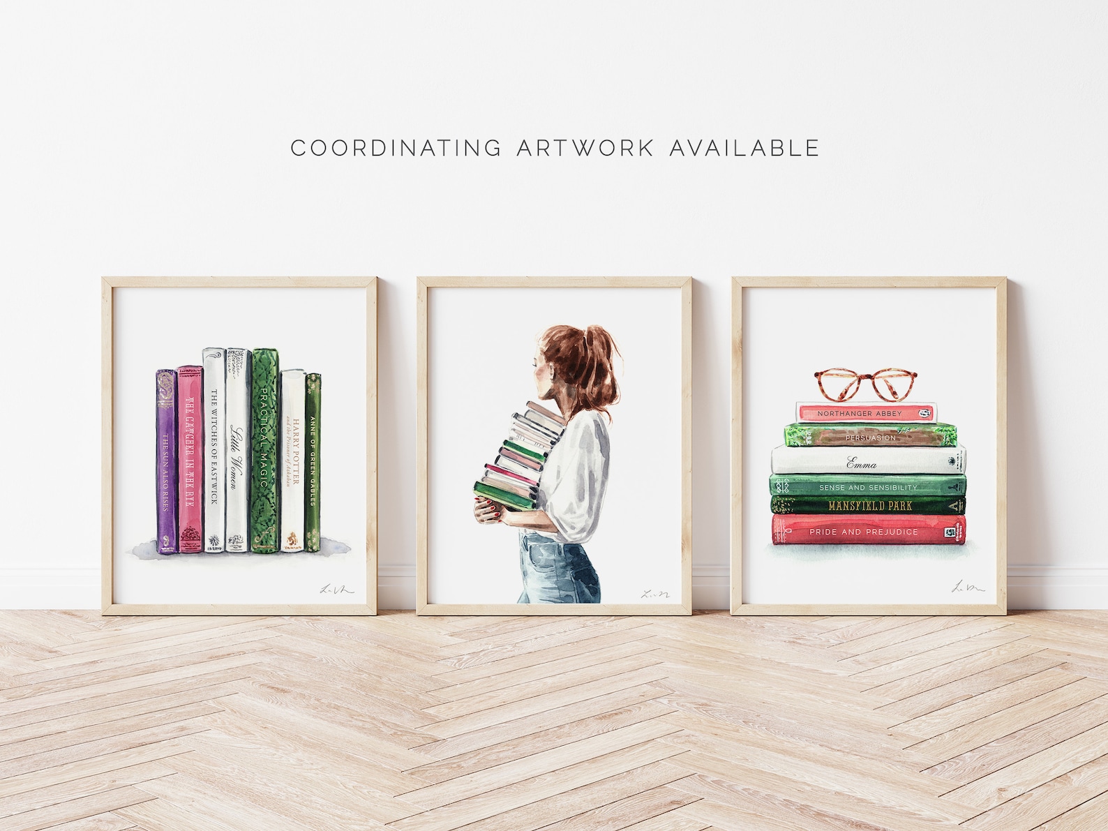 Art Print Library Girl Book Art Print Book Print Book Wall Etsy