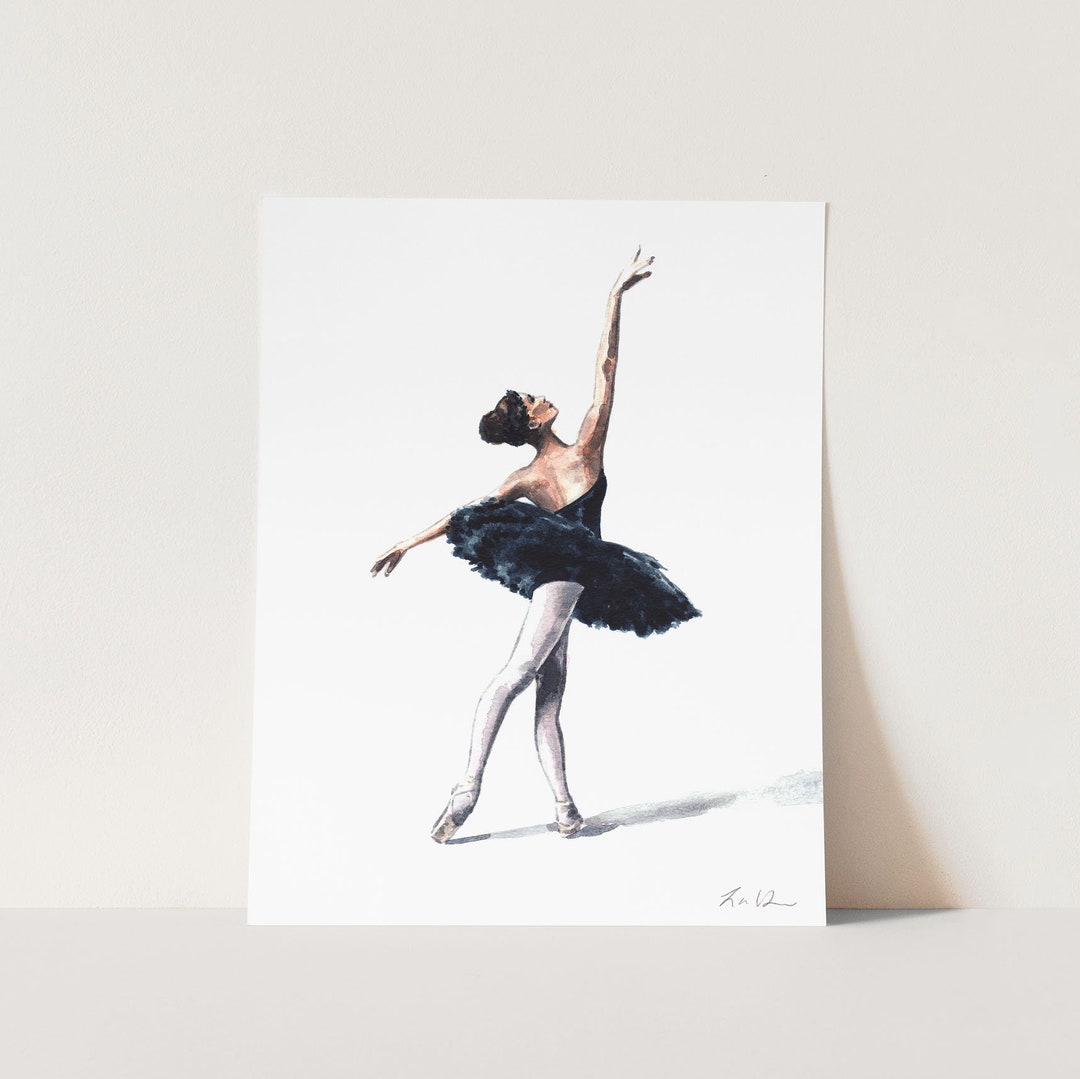Art Print Black Swan Ballerina - Ballet Dancer Art, Dancer Gift ...