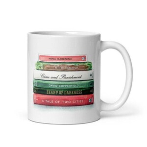 Custom Books Coffee Mug, Bibliophile Tea Coffee Cup, Personalized Reader Mug, Teacher Retirement Gift, Literary College Graduation Gift 11 oz mug