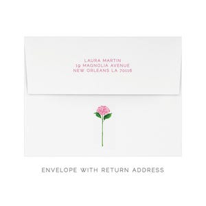 Pink Hydrangea Stationery, Grandmillennial Notecard Set, Preppy Stationery, Custom Bridesmaid Gift, Monogrammed Southern Hostess Gift bild 5