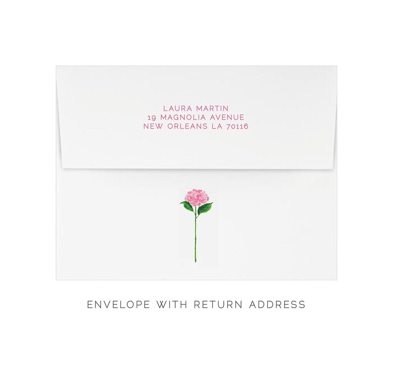 Pink Hydrangea Stationery, Grandmillennial Notecard Set, Preppy Stationery, Custom Bridesmaid Gift, Monogrammed Southern Hostess Gift bild 5