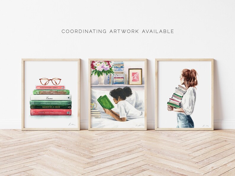 Lámina artística personalizada con diseño de libro n.° 4, arte personalizado para biblioteca con pilas de libros, regalo literario, decoración de pared con diseño de libro, regalo de agradecimiento para profesores, regalo de graduación. imagen 7