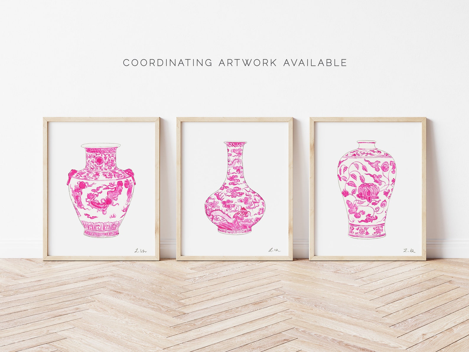 ART PRINT Pink Ginger Jar No. 1 Chinoiserie Vase Southern Etsy