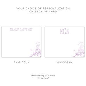 Monogram Chinoiserie Stationery, Violet Toile Pattern Stationery, Monogrammed Stationery Suite, Personalized Gift, Monogrammed Gift, Preppy image 4