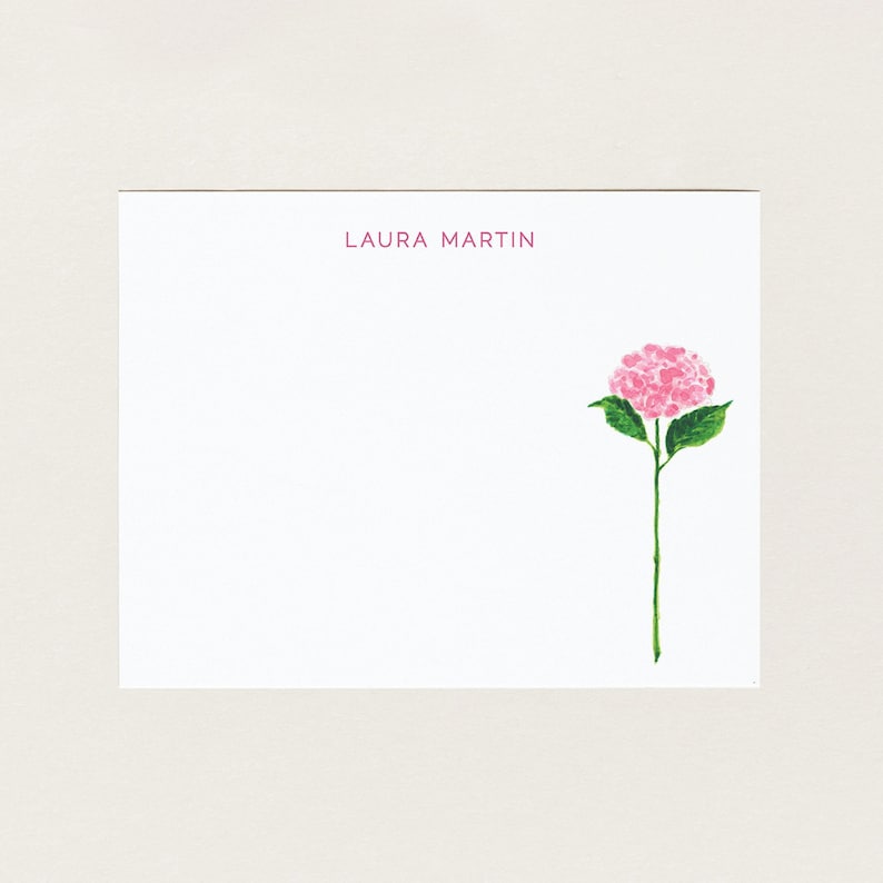Pink Hydrangea Stationery, Grandmillennial Notecard Set, Preppy Stationery, Custom Bridesmaid Gift, Monogrammed Southern Hostess Gift bild 9