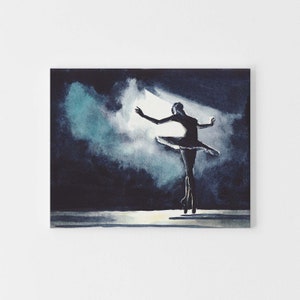 Art Print Ballerina Performance Ballet Art, Dancer Gift, Watercolor Painting, Pretty Art, Preppy Art, Feminine Art, Dance Art, Ballet Gift image 2