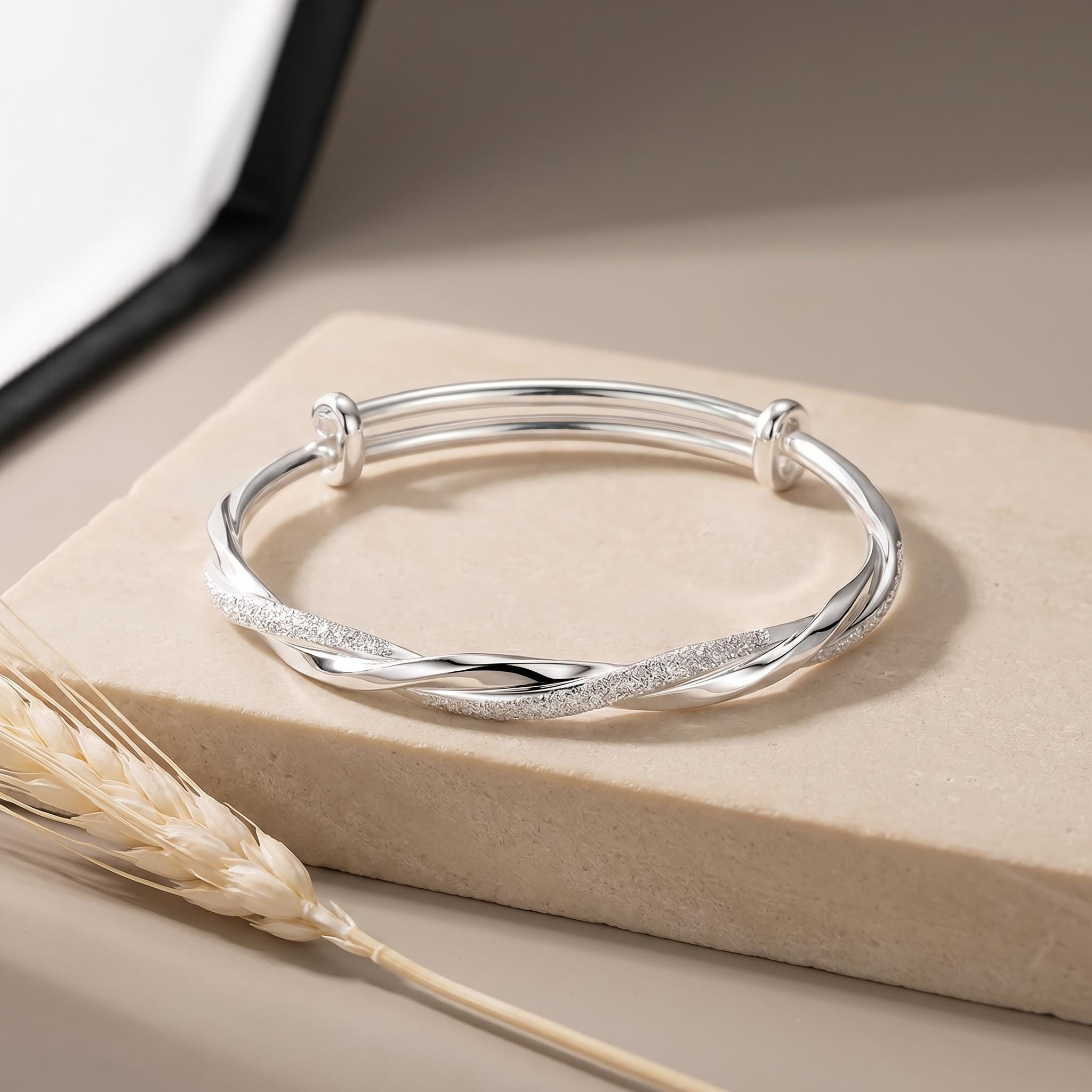 Twist Silver Bangle - Etsy Canada
