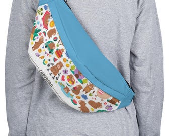 Capybara Summer Picnic Print Fanny Pack | Beach Waist Bag