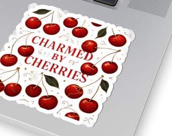 Charmed Cherries Kiss-Cut Stickers | Vintage Fruit Decal for Laptops & Water Bottles