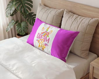Unicorn Dream Big Pillow Sham | Pink Kids Bedroom Decor