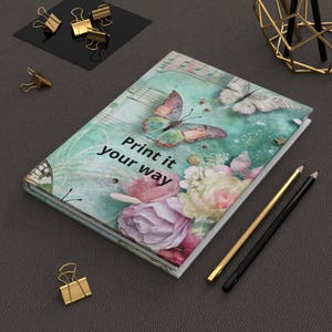 Butterfly Garden Hardcover Journal Floral Music Note Notebook for Writing & Gratitude Gift