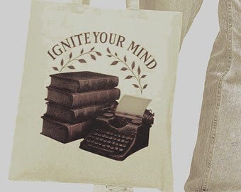 Ignite Your Mind Book Stack Tote