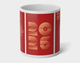 2026 Chinese Lunar Year of the Horse Red Jumbo Mug  20oz New Year Cup