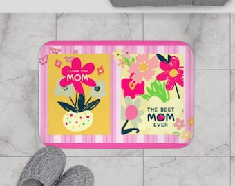 Floral Badematte | Memory-Schaumstoff, Anti-Rutsch, Geschenk zum Muttertag