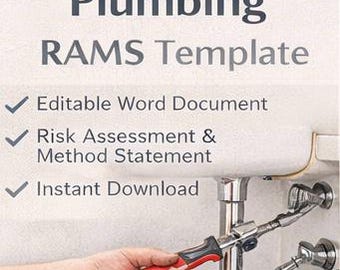 Plumber RAMS Template | Method Statement | Editable Document | Health Safety Template