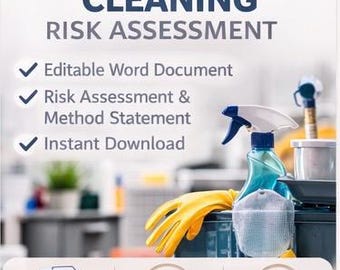 Cleaning Risk Assessment Template | Editable Word Safety Document | Workplace Health & Safety Form | Instant Download
