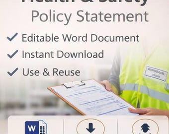 Health & Safety Policy Statement Template | Workplace Safety (Word Download)