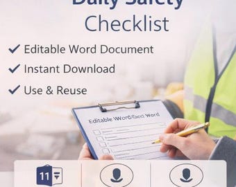 Daily Safety Checklist Template | Workplace Inspection Audit (Word Download)
