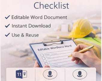 Construction Safety Checklist Template | Site Inspection Audit (Digital Download)