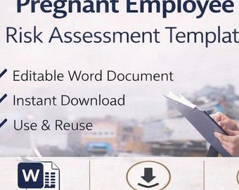 Pregnant Employee Risk Assessment Template UK | Workplace Safety Form | Editable Word Document