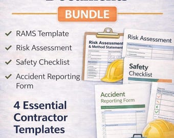 Contractor Safety Documents Bundle | RAMS, Risk Assessment, Checklist (Word Download)