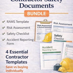 Contractor Safety Documents Bundle | RAMS, Risk Assessment, Checklist (Word Download)