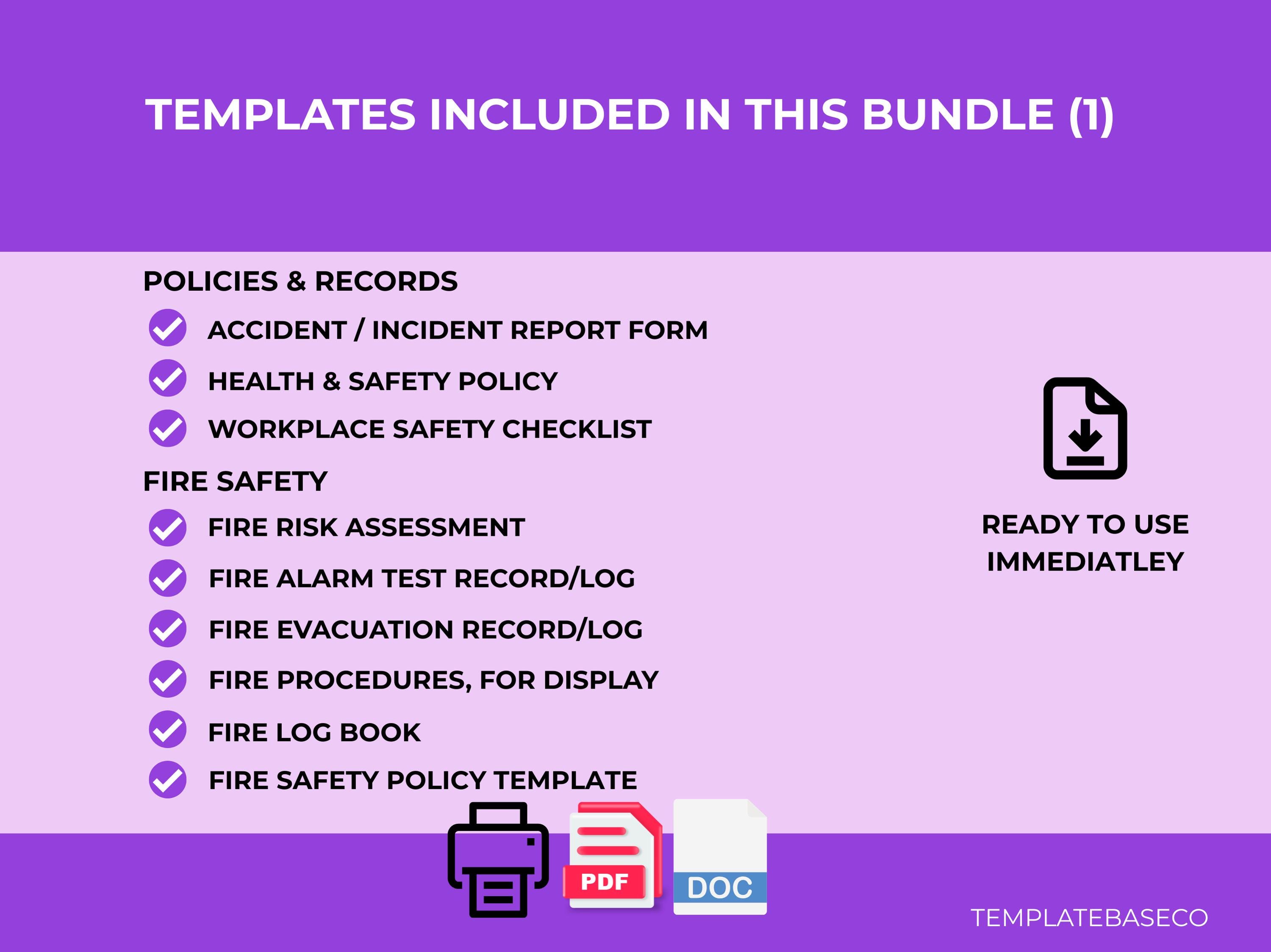 UK Health & Safety Compliance Pack | RAMS, Risk Assessment, COSHH (word ...