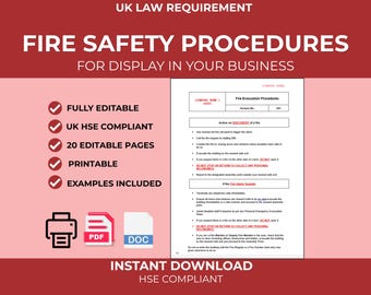 Fire Safety Procedures For Display TEMPLATE | Editable Word Doc | HSE Compliance (Instant Download)