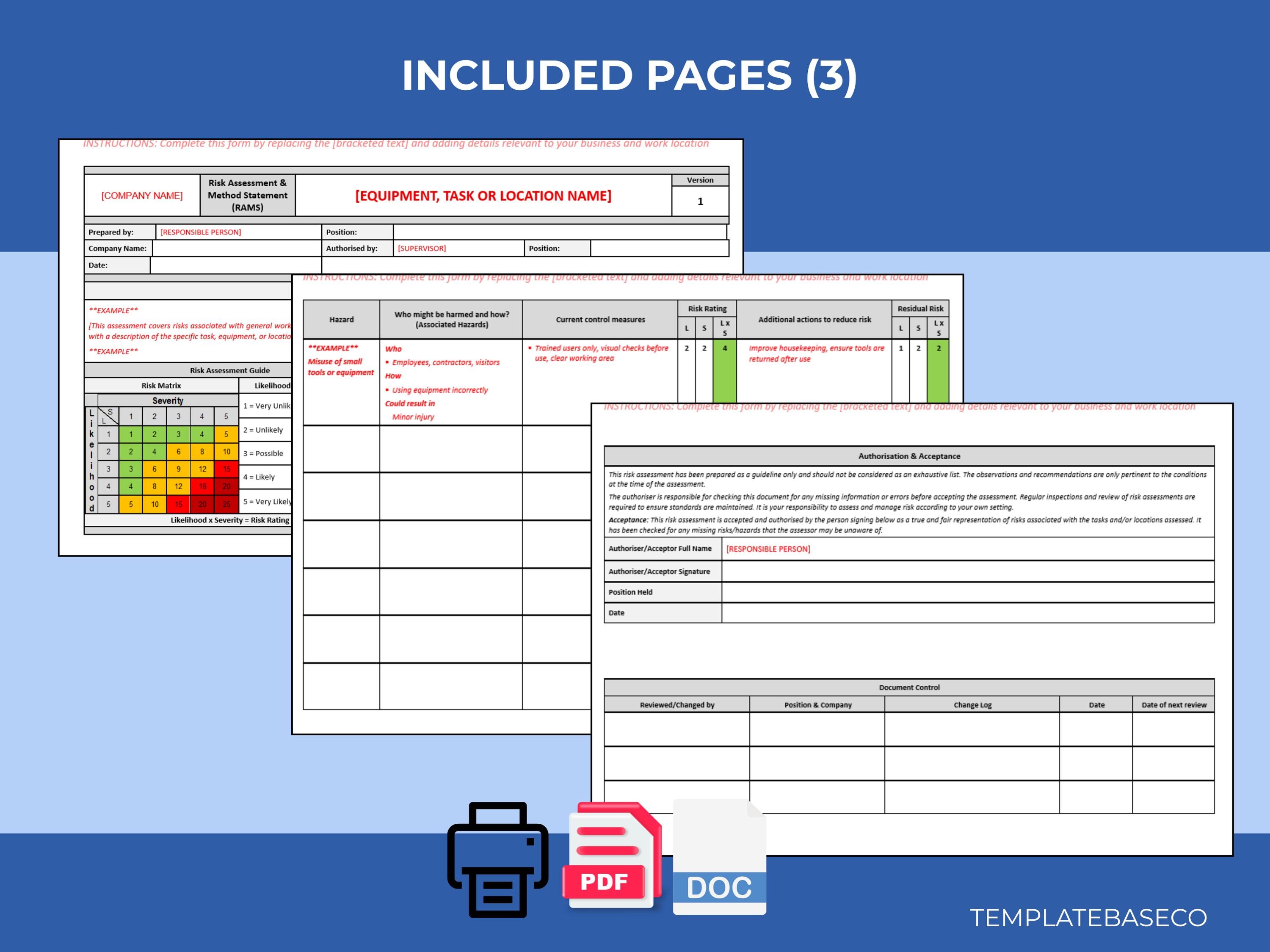 Roofing RAMS Template | Method Statement | Editable Document | Health ...