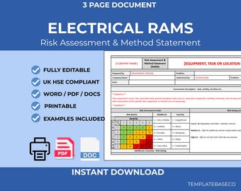 電気RAMSテンプレート | 方法論 | 編集可能なドキュメント | 健康安全テンプレート