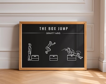 Lustiges Box Jump Poster | CrossFit-Studio-Deko | Witzige Wanddeko | Druckbare Deko
