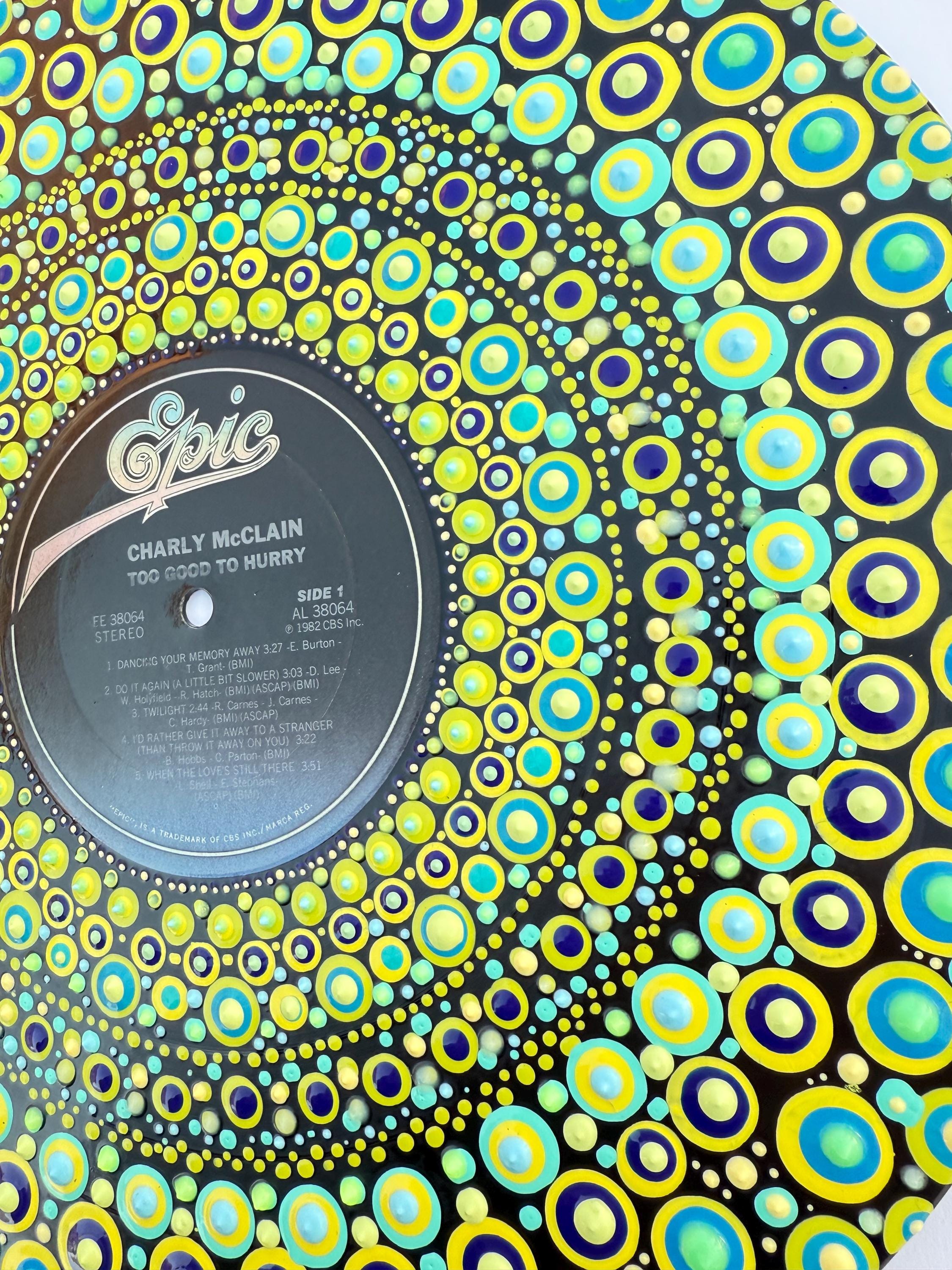Hand-painted Mandala Record Art • Celestial Citrus Dot Design - Etsy