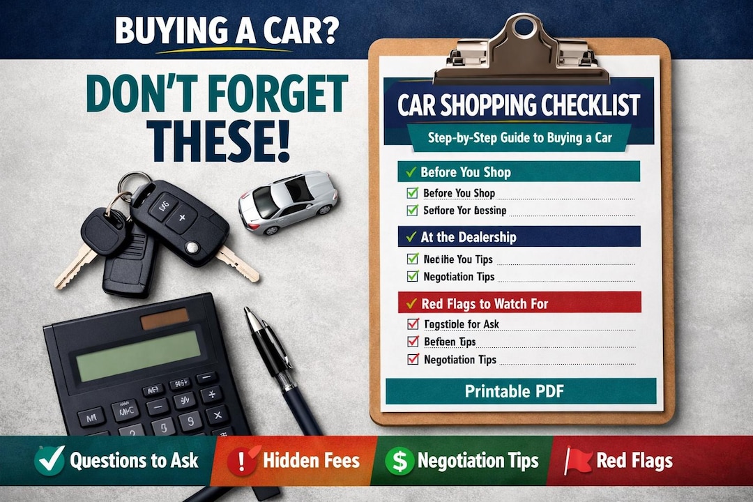 Car Shopping Checklist | Auto Buying Guide | Dealership Questions, Fees ...