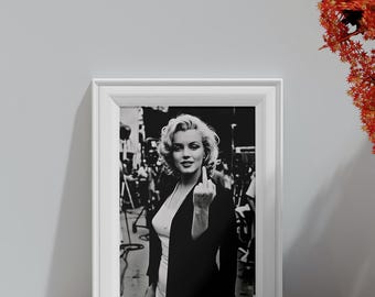 Marilyn Monroe Middle Finger Poster Wall Art (Digital Download)
