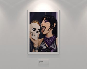 Rhea Ripley Illustration, WWE Wrestling Poster, Gothic Fan Art (Digital Print)