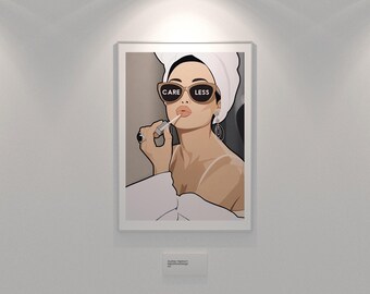 Audrey Hepburn Lipstick Art Print, Vintage Hollywood Glamour