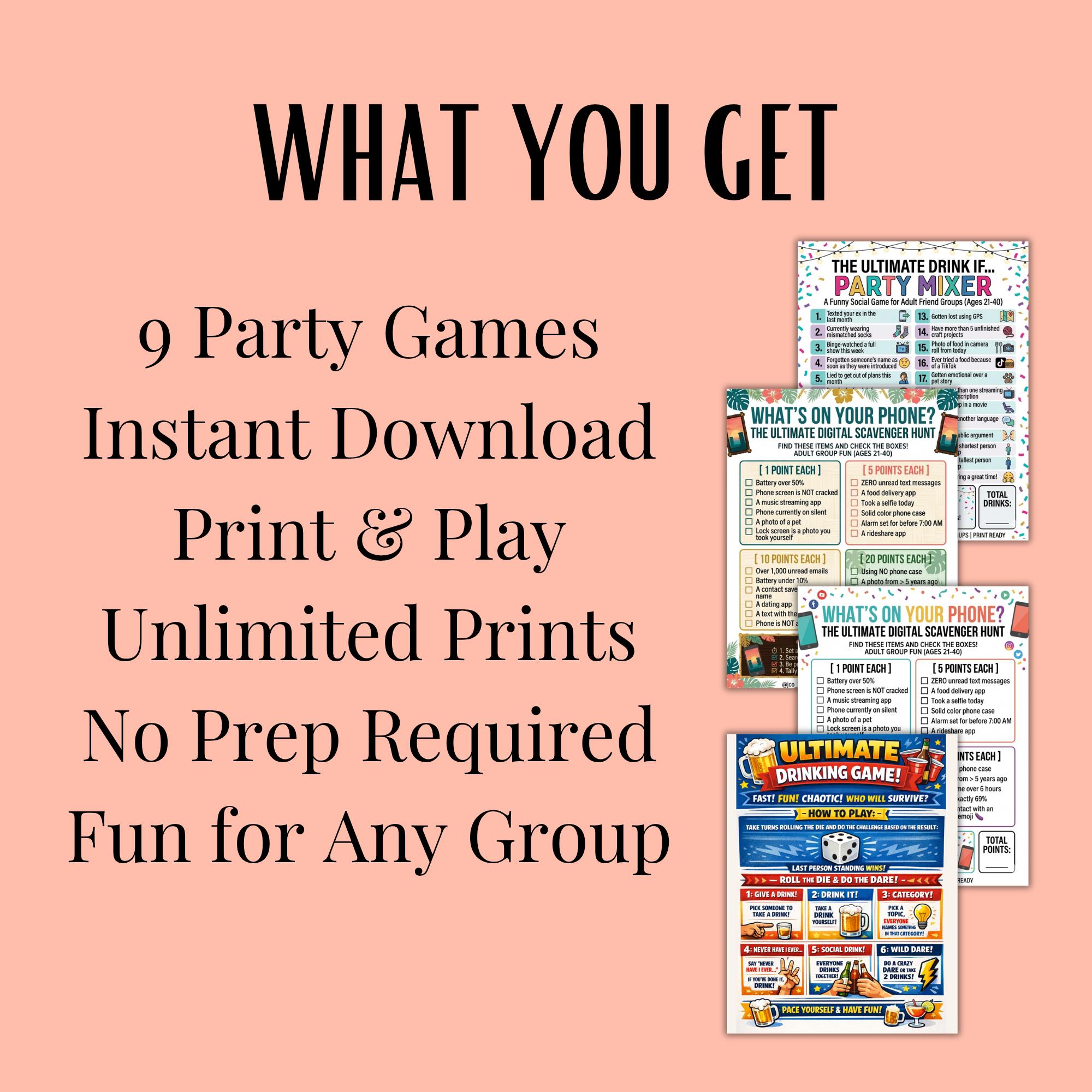 Ultimate Party Game Bundle, Adult Party Games Printable, Drinking Games ...