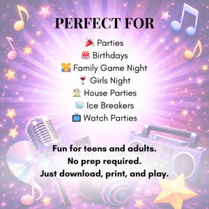Classic Rock Finish Lyrics Game | Music Trivia Party Printable (Instant Download) image 4