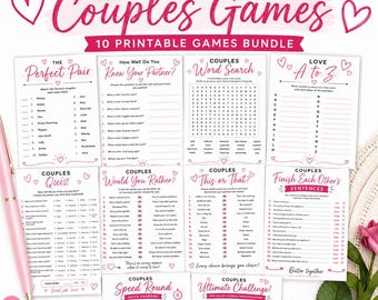 Couples Games Bundle Printable | Date Night Games | Relationship Questions | Anniversary Gift | Valentine's Day Activity PDF