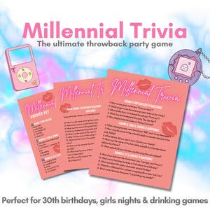 Millennial Trivia Gesellschaftsspiel, 90er 2000er Jahre Nostalgie (Instant Download)