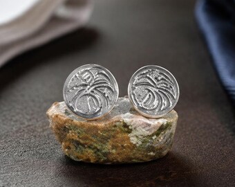 Vintage Sterling Silver Cufflinks, 925 Embossed Design